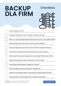 Checklista wyboru backupu dla firm