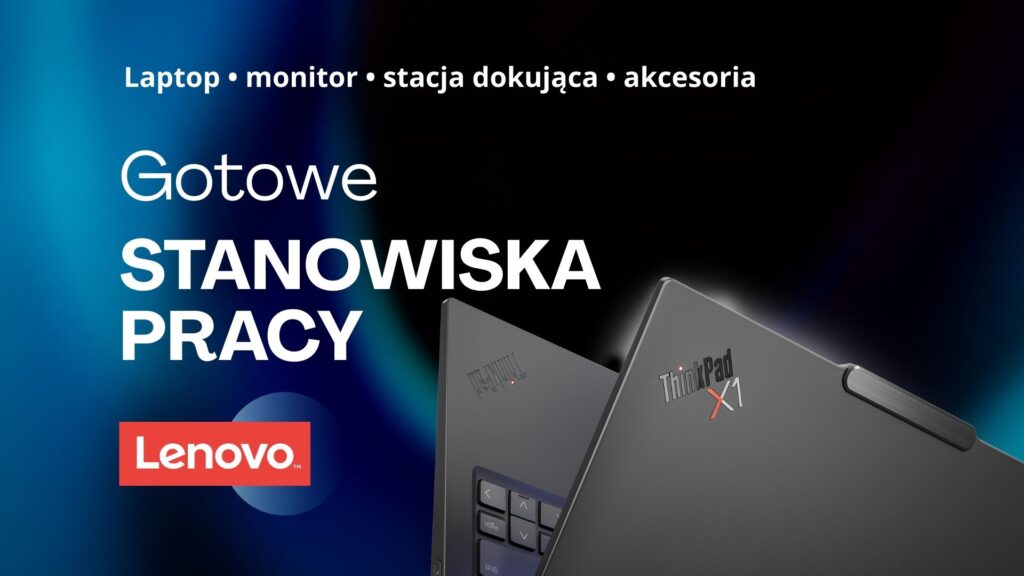 gotowe stanowiska pracy Lenovo dla firm, wyposażenie stanowisk pracy, kompletne stanowisko pracy IT, pakiety IT dla firm, wyposażenie biura IT, laptopy monitory stacje dokujące firma
