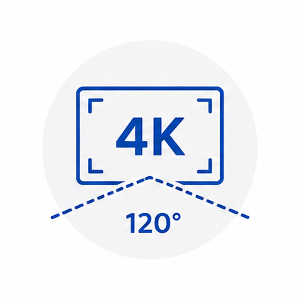 Obraz 4K i szeroki kąt widzenia 120°